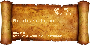 Misolszki Timon névjegykártya